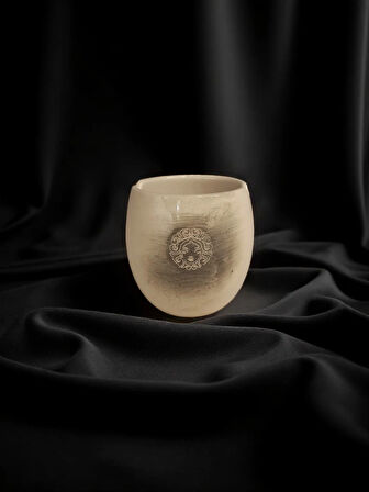 Resim, Dekoratif Fırça - Boya Seramik Su Bardağı 8,5x10x10 Cm