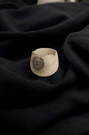 Resim, Fırça - Dekoratif Boya Seramik Su Kabı 5x6,5x6,5 Cm