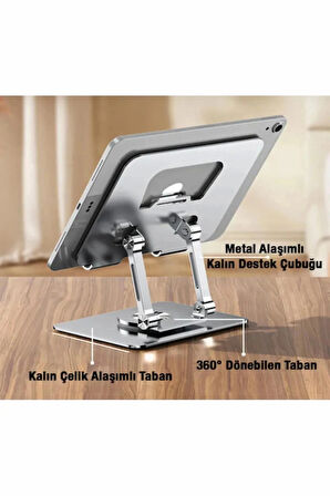 360 Dönebilen Ayarlanabilir Komple Metal Tablet Standı