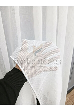 Exculusive Melike Ütü İstemez Kırışmaz Sade 2Kat Pileli Tül Perde