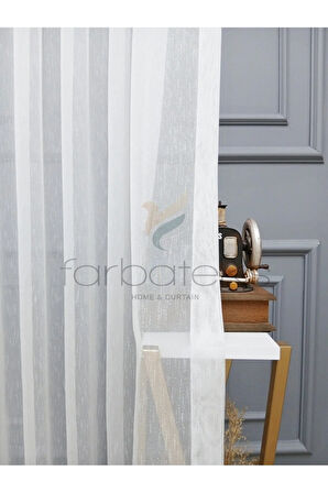 Exculusive Mimoza Ütü İstemez Kırışmaz Sade 2Kat Pileli Tül Perde