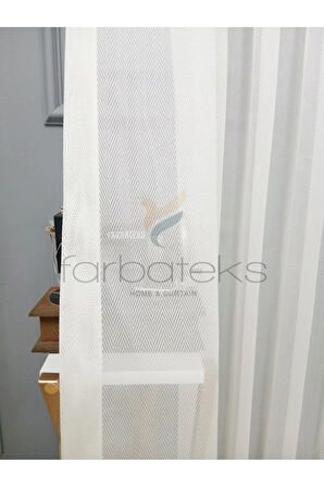 Exculusive Nergis Ütü İstemez Kırışmaz Sade 2Kat Pileli Tül Perde