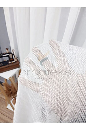 Exculusive Nergis Ütü İstemez Kırışmaz Sade 2Kat Pileli Tül Perde