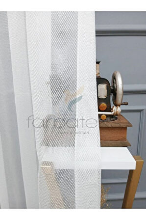 Exculusive Sedef Ütü İstemez Kırışmaz Sade 3Kat Pileli Tül Perde