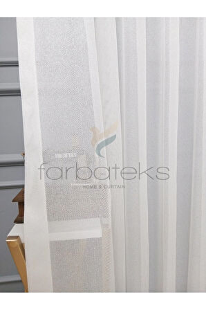 Exculusive Zehra Ütü İstemez Kırışmaz Sade 2Kat Pileli Tül Perde
