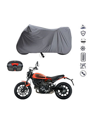Ducati Scrambler Sixty 2 Arka Çanta  Bağlantı Tokalı  Uyumlu SolarBlock  Motosiklet Brandası Örtüsü