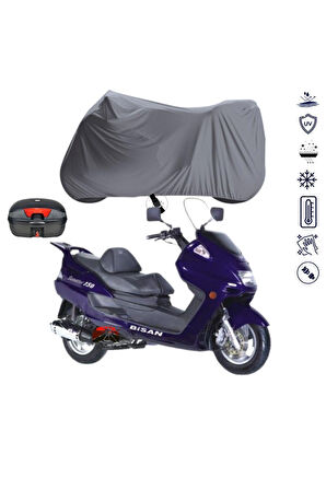 BİSAN SENATOR 150 Çantalı  Bağlantı Tokalı  Uyumlu SolarBlock Prime Motosiklet Brandası Örtüsü