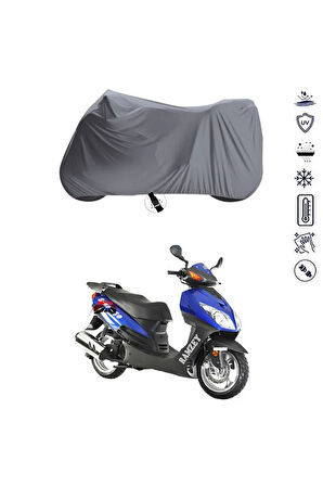 Ramzey QM 125T-10E Çantalı  Bağlantı Tokalı  Uyumlu SolarBlock Prime Motosiklet Brandası Örtüsü