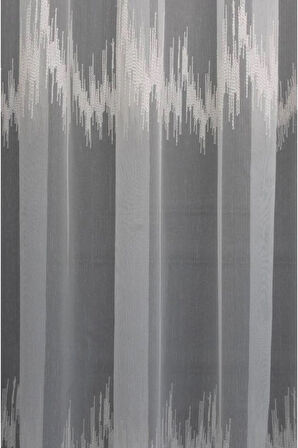 Farbateks Dikim Zigzag Kort Işlemeli 3kat Pileli Tül Perde