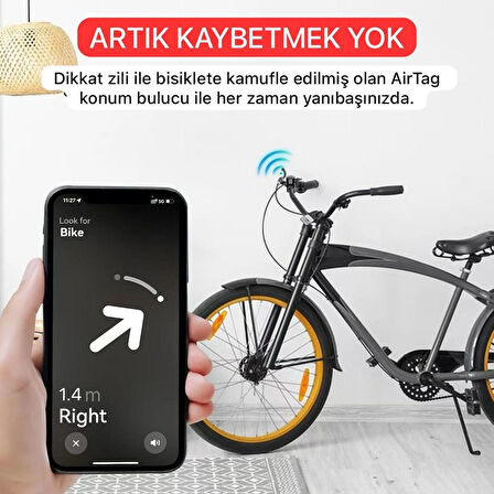 Findmy Apple IOS Uyumlu Bisiklet İçin Zil Şeklinde Gps Takip Cihazı Gizli Montaj