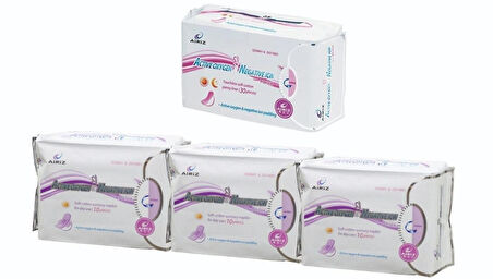 Airiz 10Lu Gündüz 3 Paket + 30Lu Günlük 1 Paket Hijyenik Kadın Pedi Seti (4 Paket 60 Adet)