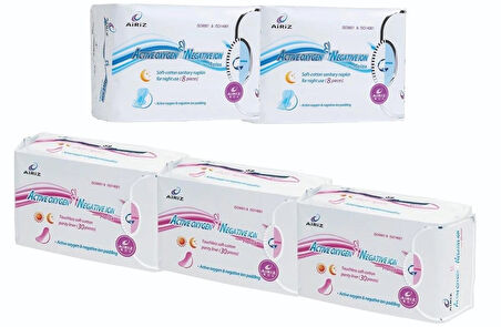Tiens Airiz 30Lu Günlük 3 Paket + 8Li Gece 2 Paket Hijyenik Kadın Pedi Seti (5 Paket 106 Adet)