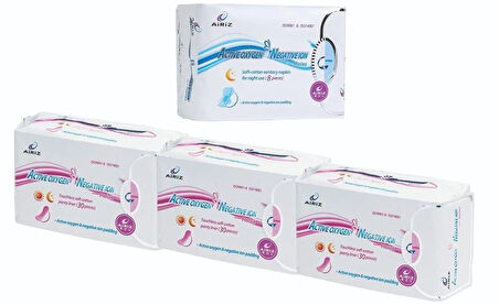 Airiz 30Lu Günlük 3 Paket + 8Li Gece 1 Paket Hijyenik Kadın Pedi Seti (4 Paket 98 Adet)