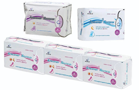 Airiz 30Lu Günlük 3 Paket + 10Lu Gündüz 1 Paket + 8Li Gece 1 Paket Hijyenik Kadın Pedi Seti (5 Paket 108 Adet)