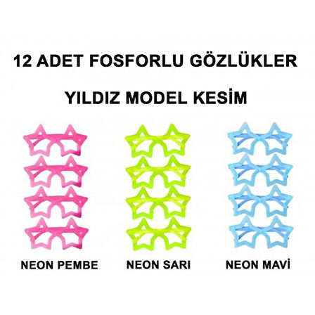 Fosforlu Yıldız Glow Parti Gözlüğü