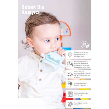 Mavi Bebek Silikon Diş Kaşıyıcı