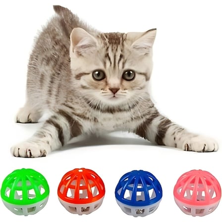 4'Lü Çıngıraklı Top Kedi Oyuncağı