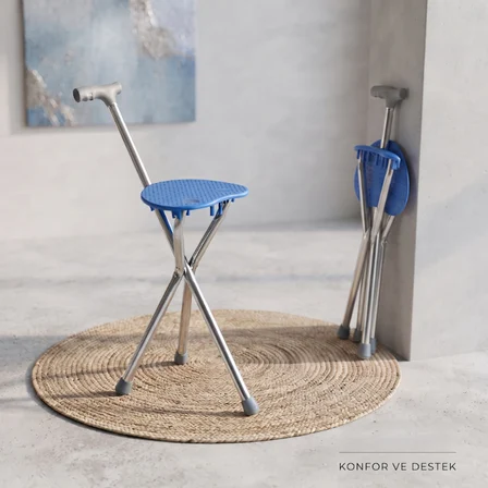 Katlanabilir Baston Sandalye - Oturaklı - 88 Cm