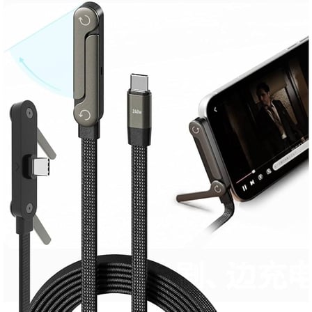 Örgülü To Kablosu - Katlanabilir Telefon Standlı - Hızlı Destekli - 240W