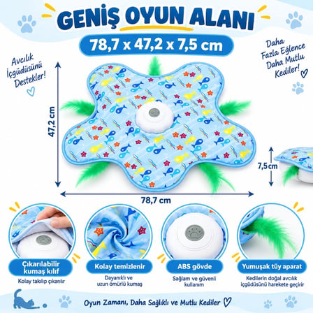 Hareketli İnteraktif Oyun Matı - Usb Şarjlı - 3 Oyun Modu