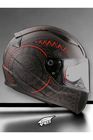 Rapid 2 Takaroa Mat Siyah-kırmızı Kask