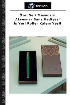 Özel Seri Masaüstü Aksesuar Şans Hediyesi İş Yeri Roller Kalem Yeşil