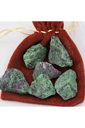 Anyolit / Ruby In Zoisite Taşı Taşı Işlenmemiş Doğal Taş Ham Kütle 25 / 35 gr