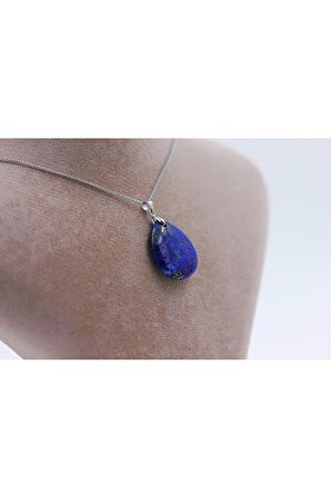 Lapis Lazuli Taşı Damla Model Doğal Taş Kolye