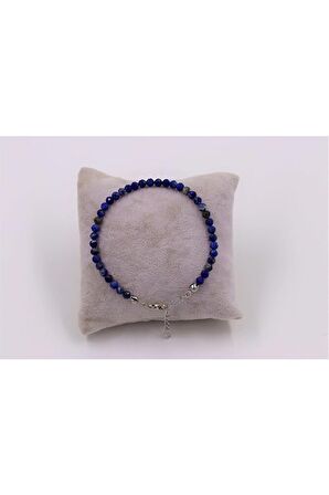 Lapis Lazuli Taşı 3-4 Mm Bileklik Faset Kesim (ZİNCİR UZATMALI)