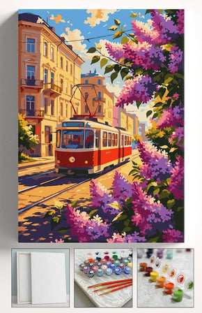 Sayılarla Boyama Seti Numaralı Tuval Fırça Boya Askı Aparatı Dahil Set 40x50 Cm - TAKSİM TANVAY