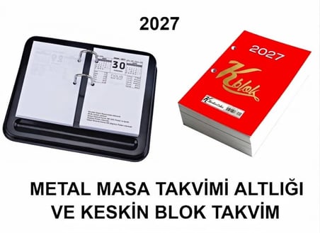 KESKİN 2027 Masa Takvimi ve Metal Takvim Altlığı