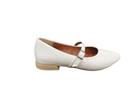 Merry Pace 2343340Z Tek Bant Dar Kalıp Yuvarlak Burun Günlük Kadın Babet Ayakkabı