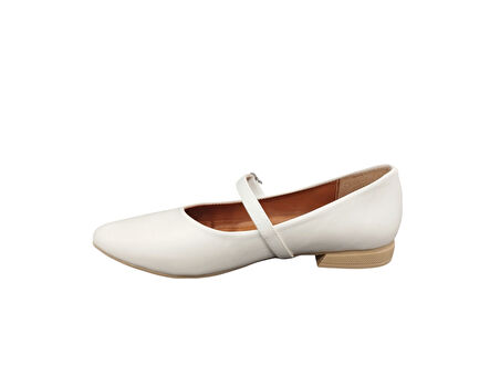 Merry Pace 2343340Z Tek Bant Dar Kalıp Yuvarlak Burun Günlük Kadın Babet Ayakkabı