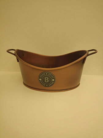 TAM Life And Home Bakır Renk Tel Kulplu Metal Bread Gondol Ekmeklik Sunum 23x18x12 cm.