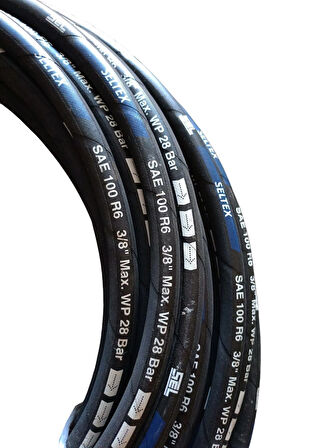 3/8" İnç R6 Iç Çap 9.5 Mm Dış Çap 15.5 Mm Tekstil Örgülü Hidrolik Hortum SEL