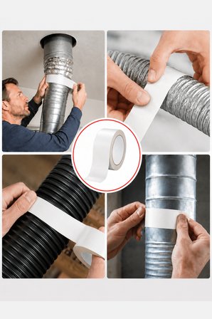 Tamir Bandı 48 mm x 10 Metre Çok Amaçlı Beyaz Duct Tape – Suya ve Hava Koşullarına Dayanıklı, Güçlü Yapışkanlı, Elle Koparılabilir Hortum, Boru, Çadır, Sera, Paketleme, Sabitleme ve İzolasyon Bandı