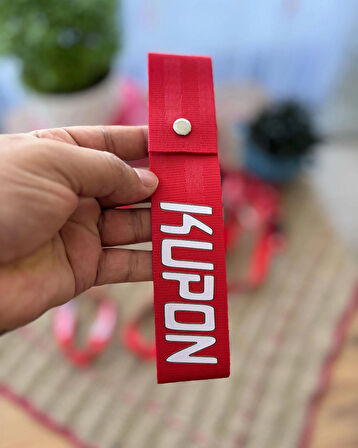 Kupon Tasarımlı, Kırmızı Renk Yüksek Kalite Tampon & Çeki ipi