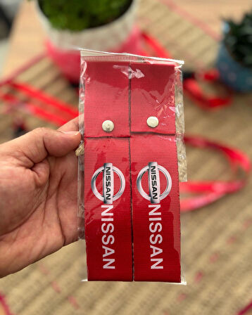 Nissan Tasarımlı, Kırmızı Renk Yüksek Kalite Tampon & Çeki ipi, 2'li Paket