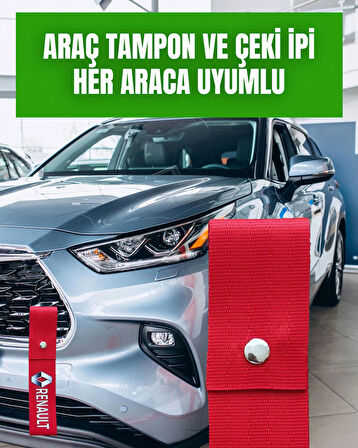 Reno Tasarımlı, Kırmızı Renk Yüksek Kalite Tampon & Çeki ipi 2'li Paket