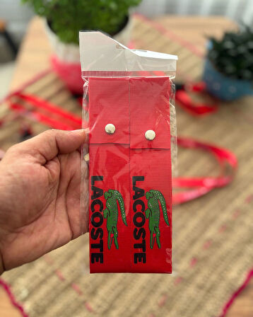 Timsah Tasarımlı, Kırmızı Renk Yüksek Kalite Tampon & Çeki ipi, 2'li Paket