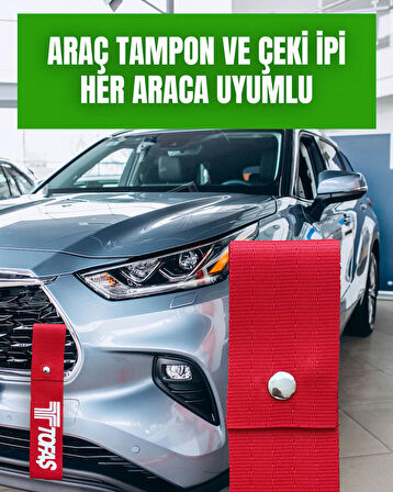 Tofaş Tasarımlı, Kırmızı Renk Yüksek Kalite Tampon & Çeki ipi, 2'li Paket
