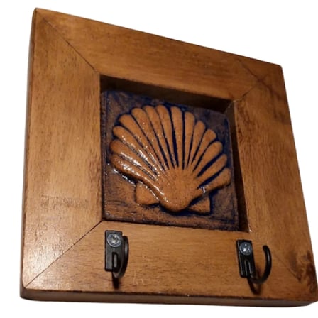 Anahtarlık Duvar Panosu Deniz Kabuğu Askılık Tablo 14,5 × 14,5 × 2,5 cm