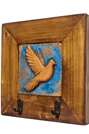 Anahtarlık Duvar Panosu Güvercin Askılık Tablo 14,5 × 14,5 × 2,5 cm