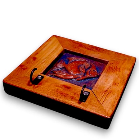 Anahtarlık Duvar Panosu Balık Askılık Tablo 14,5 × 14,5 × 2,5 cm