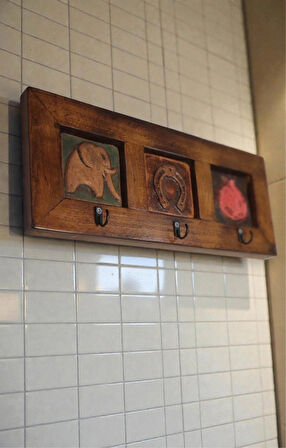 ŞANS SEMBOLLÜ  SERAMİK ELYAPIMI (HANDMADE)  3LÜ ANAHTARLIK 36x15x2,5cm