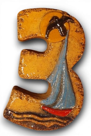 Seramik Kapı No:3 _ 8×13×2 (cm) Şamot Yelkenli Handmade