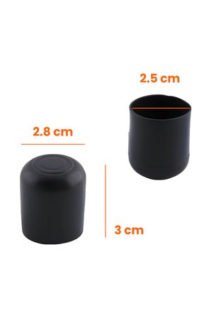 Parke Zemin Koruyucu Ayak Tapası 4 Adet 2,5 cm Plastik Sandalye Tabure Sehpa Metal Ayak Kapağı Kaydırmaz Mobilya Ayağı Koruma Aparatı Çizilme ve Ses Önleyici Tapa