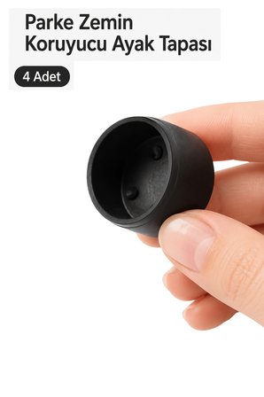 Parke Zemin Koruyucu Ayak Tapası 4 Adet 2,5 cm Plastik Sandalye Tabure Sehpa Metal Ayak Kapağı Kaydırmaz Mobilya Ayağı Koruma Aparatı Çizilme ve Ses Önleyici Tapa