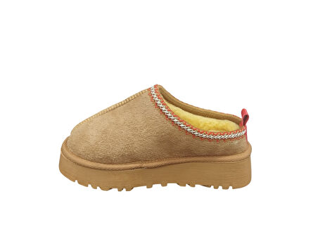 Punto 696083Z İçi Kürklü 4 cm Topuk Boyu Günlük Süet Kadın Terlik Bot