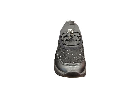 ROW Hava Taban Ortopedik Parlak Taşlı Lastik Bağcıklı Günlük Kadın Sneaker Spor Ayakkabı